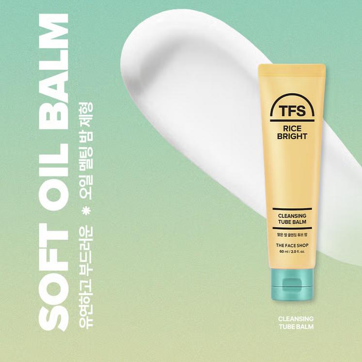 The Face Shop Rice Bright Cleansing Tube Balm 60ml/ Deep Cleansing, Moisturizing, Korean Cosmetics, Kbeauty