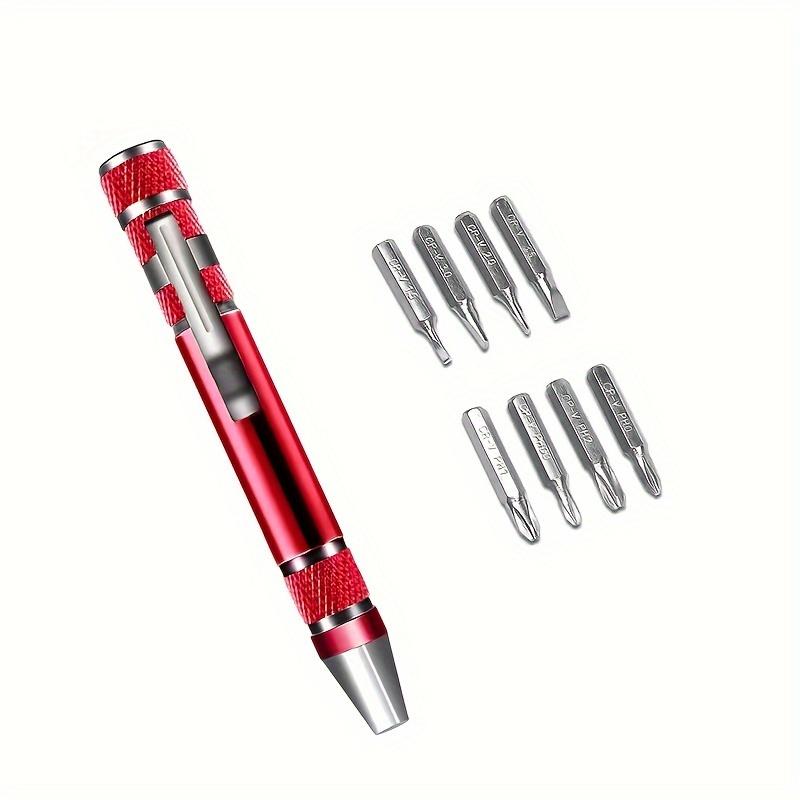 1 Satz Multifunktionales 8-in-1 Schraubendreher-Set, Werkzeug aus Aluminiumlegierung, Präzisions-Kreuzschlitz- und Schlitzschraubendreher, Reparaturset, Tragbar & Langlebig