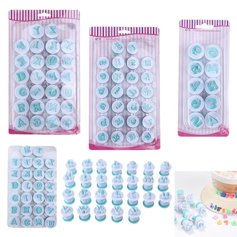 Moule à Pâtisserie Lettre Fondant Découpoir à Biscuit Alphabet Majuscules et Minuscules Chiffres Décoration de Gâteau Outils de Gâteau DIY Pour Enfants