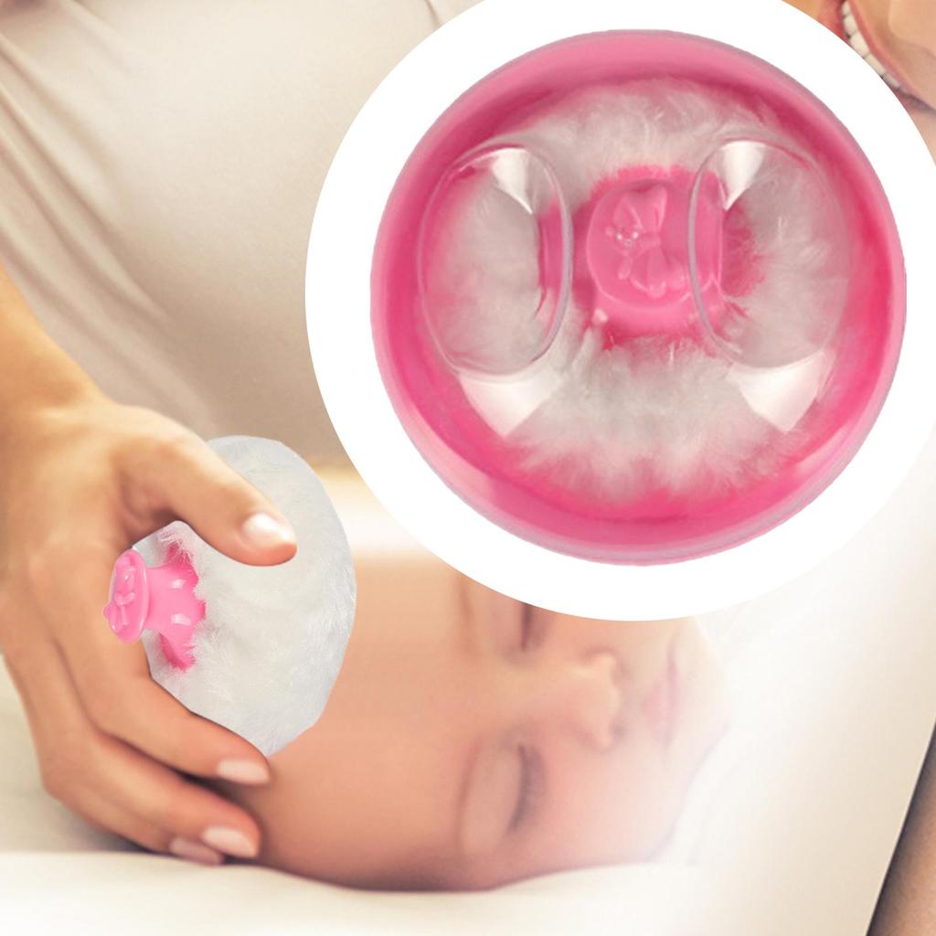 Baby Body Powder Puff Dispenser Case with Secure Closure After Bath Post Shower Care Powder Container for Travel Home Use