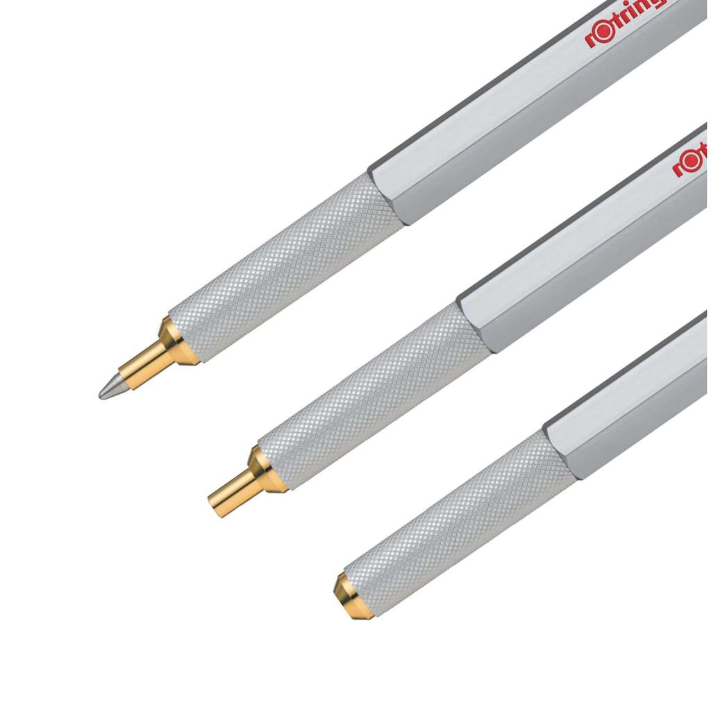 Rotring Ballpoint 800 2032580 Imported Pen, Oil-Based, Series, Silver, (Genuine Product)