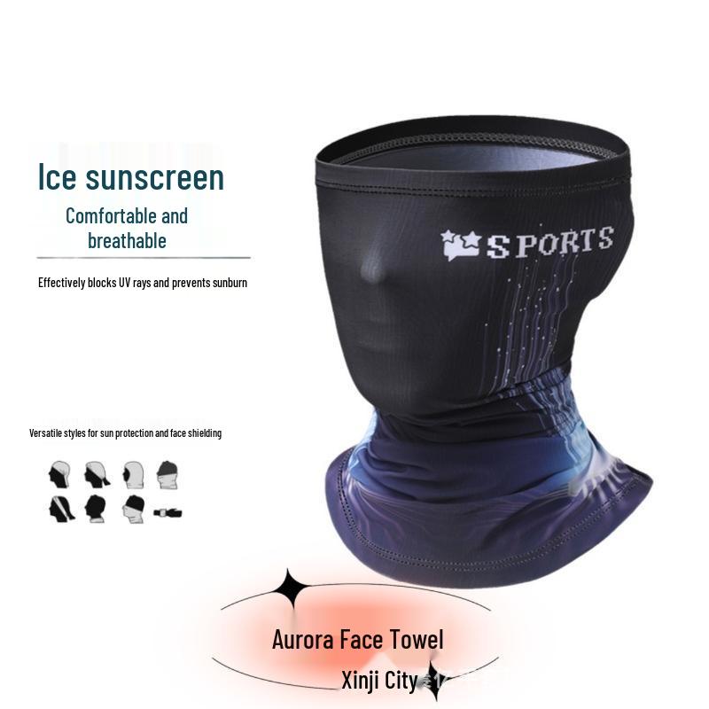 Men's Ice Silk Sun Protection Arm Sleeves & Face Mask for Outdoor Cycling & Sports