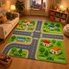 Kids Traffic Play Rug Bedroom Living Room Carpet,Town Game Cutecore Room Decor Children Floor Mat Home Decor Home Garden