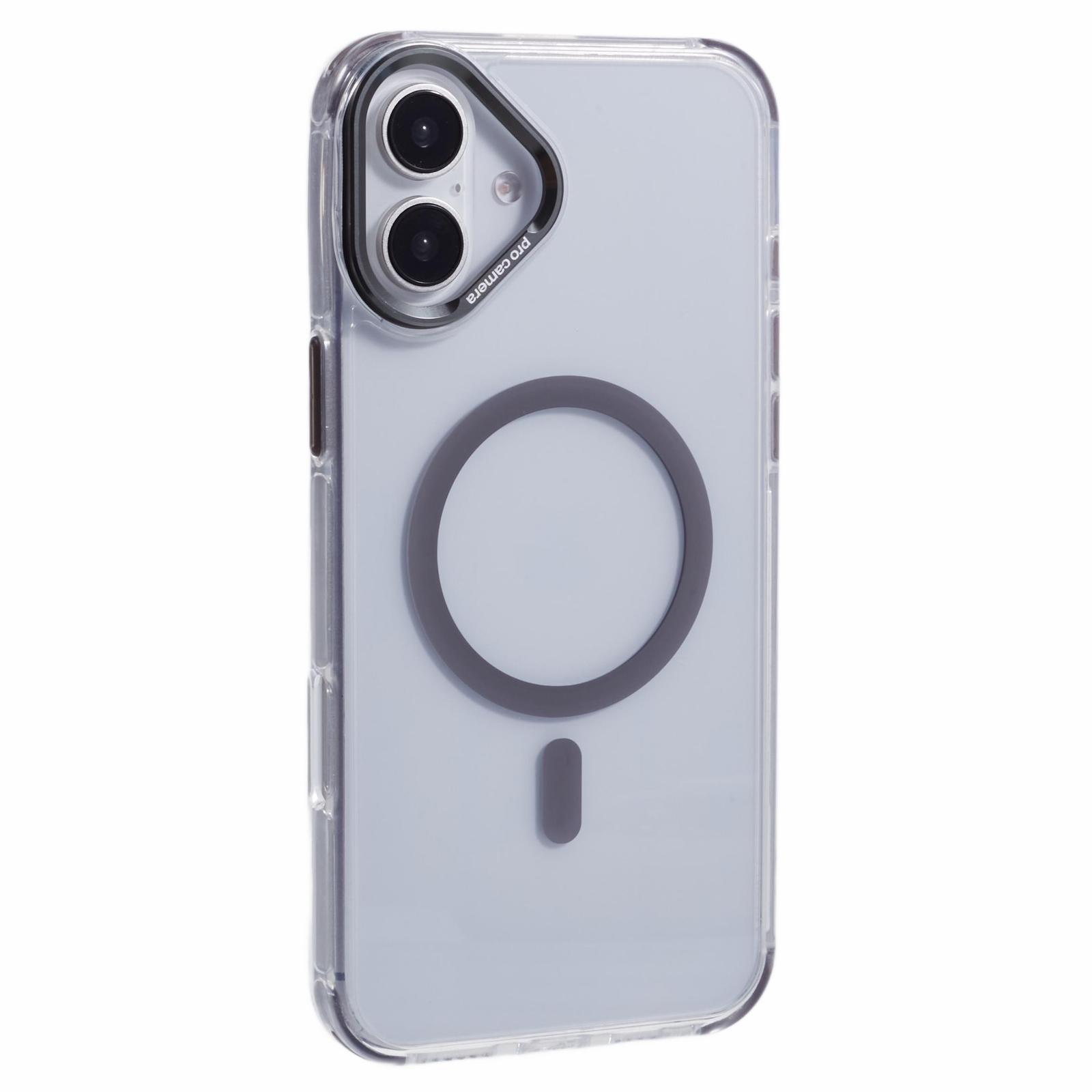 For iPhone 16 Clear Case Compatible with MagSafe Four Corners Anti-Drop PC+TPU Phone Cover B