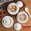 Qianxing Keramik-Schmortopf-Set mit Deckeln, Goldrand
