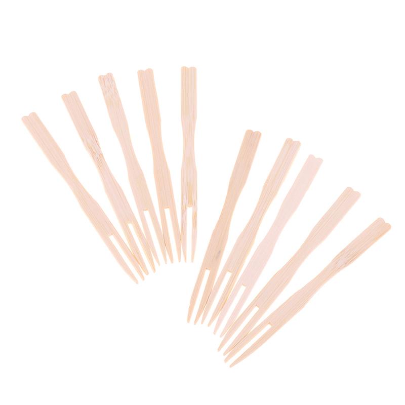 80/100PCS Disposable Catering Forks Fruit Stick Finger Food Pick Aperitif Picks Cute Dessert Party Fork Lunch