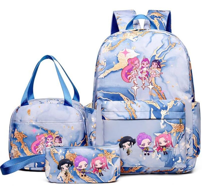 Kpop Witch Hunter Backpack Lunch Bag Pencil Case Set Anime Fashion Student School Bag