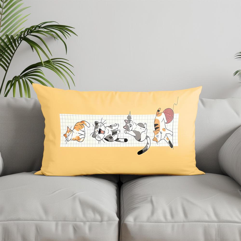 Home Decor Floral & Butterfly Pillowcase Suitable For Sofa Bedroom Car Pillow Cover Cushion Rectangular Back Cushion