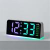 Color Changing Bedside Clock LED Time Week Date Display Quiet Night Light Brightness Adjustable Home Bedroom Accessory