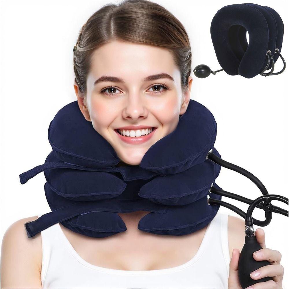 Foldable Cervical Traction Device Adjustable Neck Traction Pillow  Posture Correct