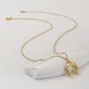 1 Piece Stylish West Cowboy 18K Real Gold Plated Brass Link Cable Chain Luck Horseshoe Pendant Charm Necklace For Women Gift