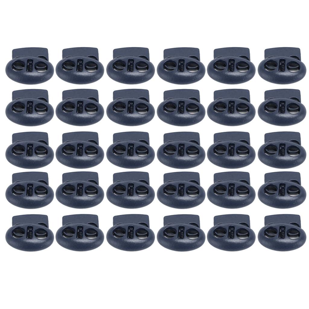 30pcs Metal Cord Lock End Toggle Double Hole Spring Stopper Fastener Slider Toggles End for