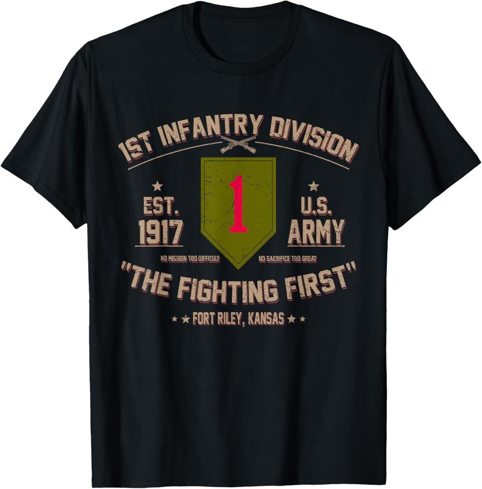 NEW US Army 1st Infantry Division Veteran The Fighting First Shirt S-4XL Unisex T-Shirt XXXL
