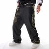 European and American Embroidered Hip-hop Jeans Men's Trend HIPHOP Street Dance Casual Loose Plus Fat Plus Size Skateboard Pants 30-46