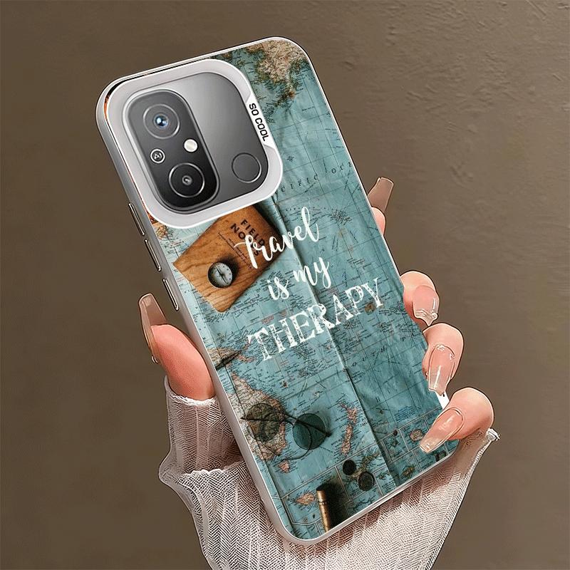 

Travel Map Artistic Pattern Soft Phone Case for Xiaomi Redmi 15C 15 14C 13C 12C Poco X5 X6 X7 Pro X3 F8 F7 Ultra M8 13 12 Cover Xiaomi Redmi 10C