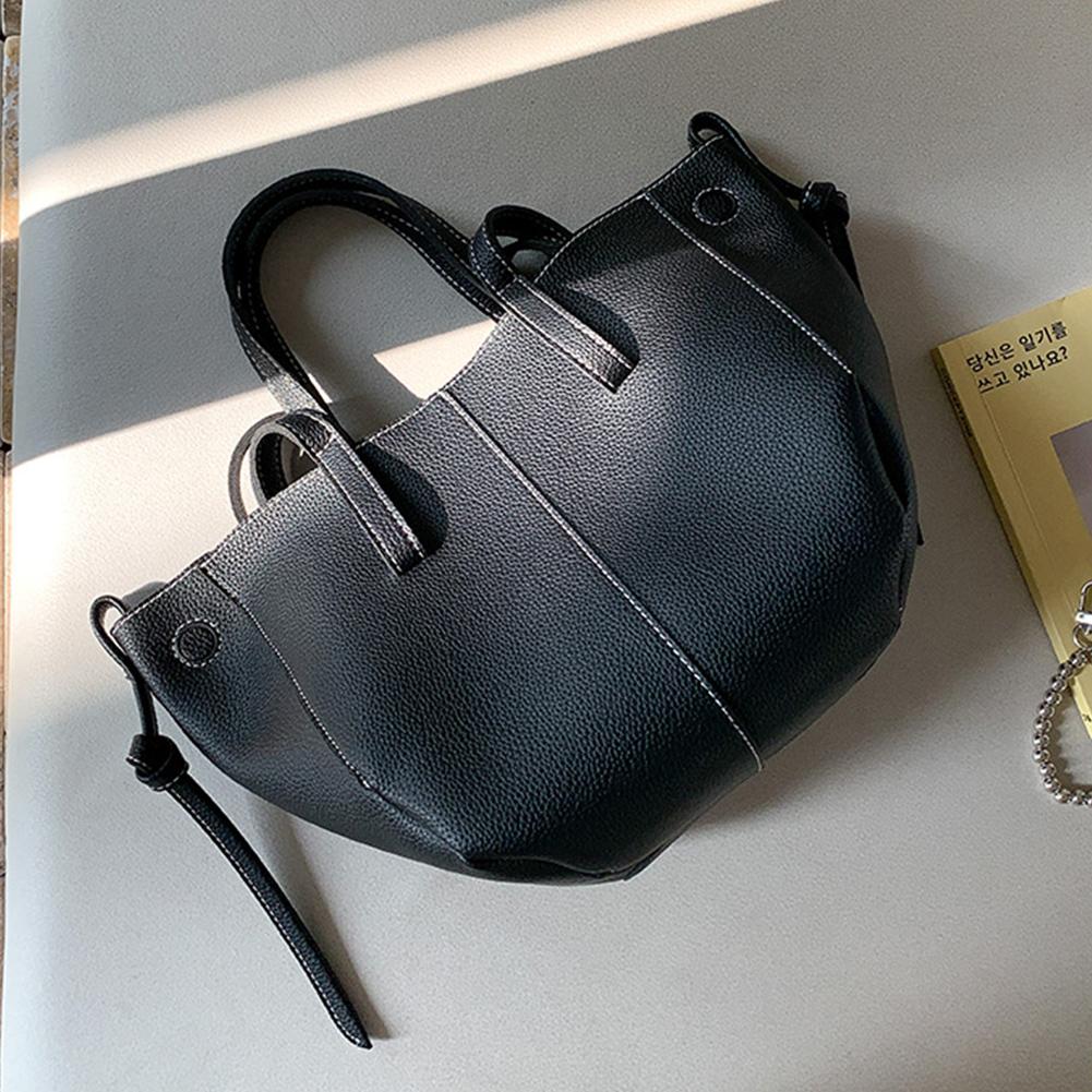 Vintage PU Leather Large Capacity Handbag for Women Fashion Shoulder Tote Bag Shopper Clutch