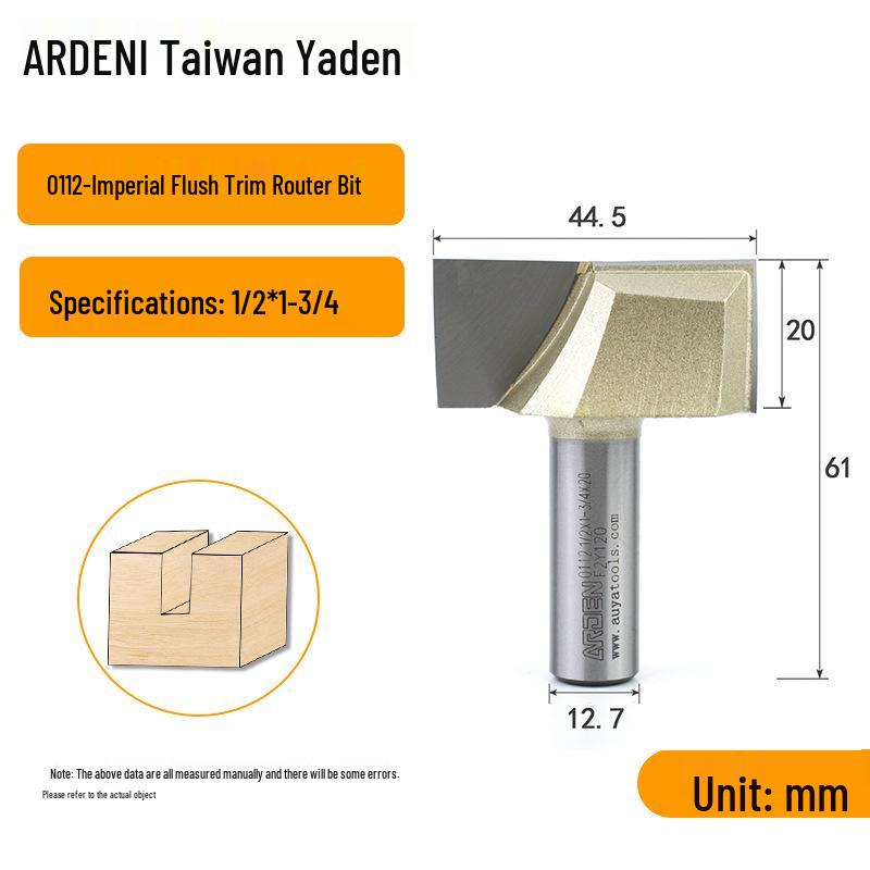 Yaden Metric Flat Bottom Woodworking Cutter: Slotting, Rebating, Milling, Trimming, Engraving, & Router.