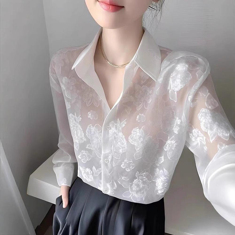 This Year, the White Shirt Women's 1116 Spring and Autumn Shirt Is Beautiful, Super Good-looking, and the Design French Top.