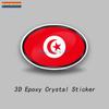 3D Epoxid Tunesien Flagge Nationales Emblem Kuppel Autoaufkleber Auto Stoßstange Fenster Motorrad Telefon Trolley Koffer Vinyl Laptop Aufkleber