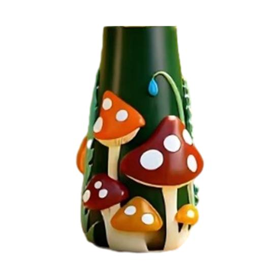 

Pastel Mushrooms Vase Resin Colorful Mushroom Decorative Flower Vase for Living Room Dining Office Coffee Table