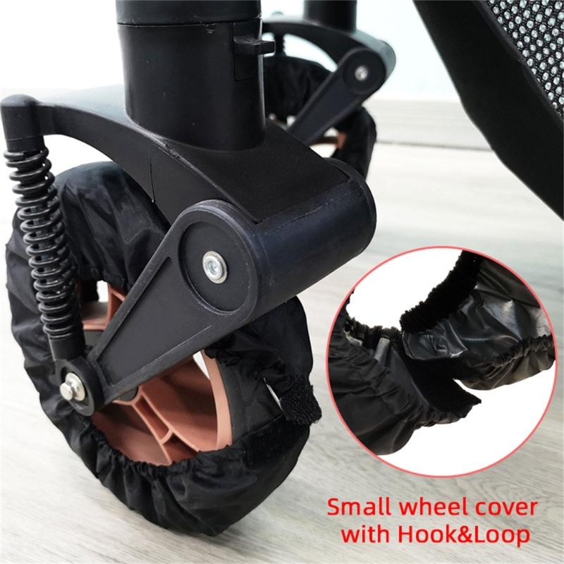 Pack of 2pcs Wheel Cover for Baby Strollers, Dustproof Case Easy To Install Pushchair Accessories Black Protectors