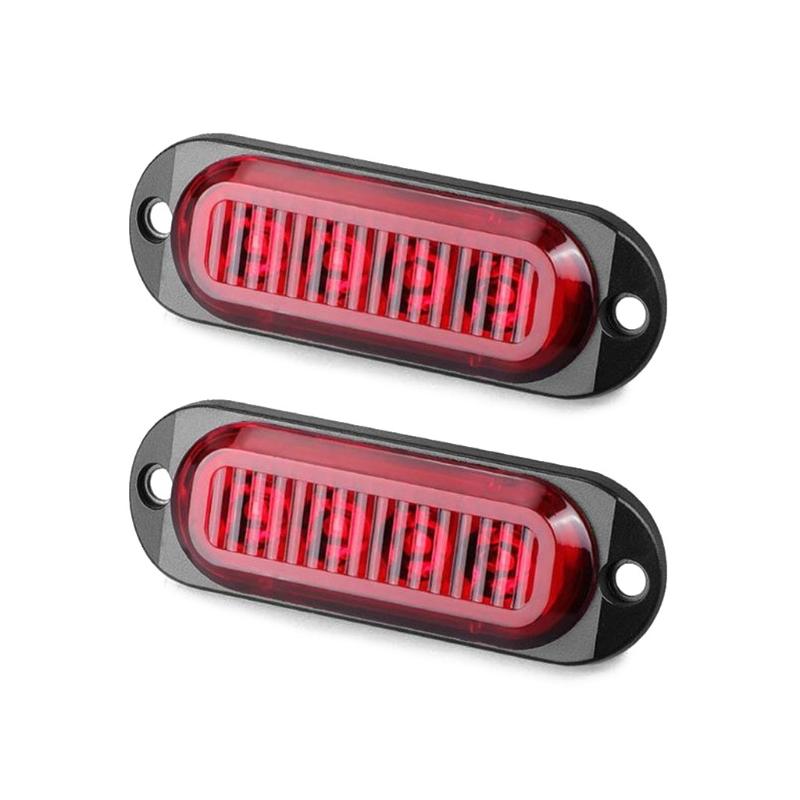 

2pcs Running Water Steering Taillamp Indicator for Truck Trailer Pickup Cargo 4LED Brake Lamp Car Side Marker Rear Light