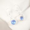 Attractive Blue Tanzanite Gemstone 925 Stamped Silver Dangle Earrings 1.68" CE-15-6