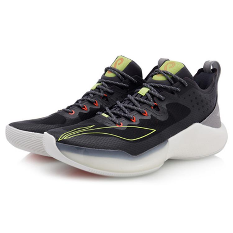 Li Ning Sonic 8 Low Synthetic Leather Slip Resistant Abrasion Resistant Low top Basketball Shoes Men's Black Gray ABAQ035-2