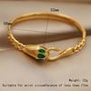 FYSARA Green Eye Snake Shape Desgin Stainless Steel Bracelet  Clasp Titanium Steel Bangle for Women Geometric Zircon Gifts