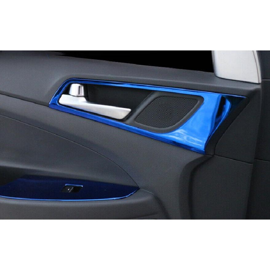 Fit For Hyundai Tucson 2016-2021 Titanium Blue Inner Door Handle Cover Trim 4PCS