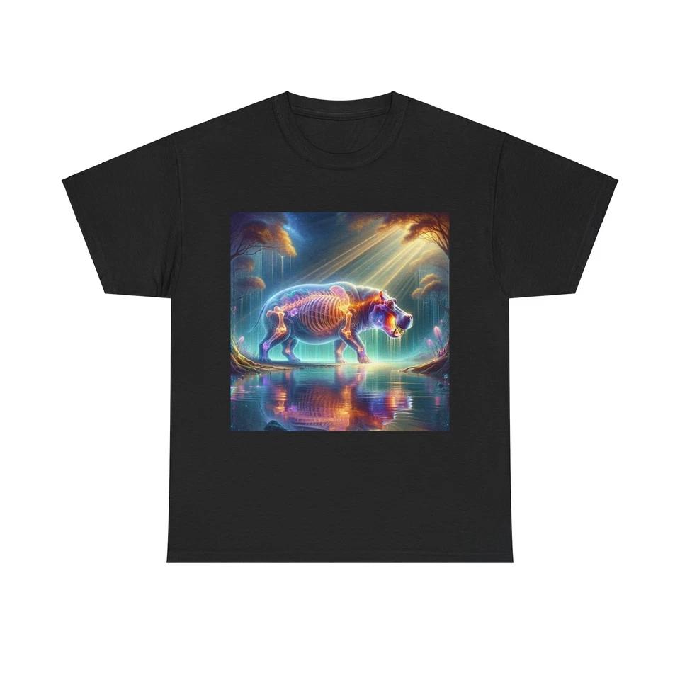 Unisex Adult T Shirt Surreal Hippopotamus X-Ray Art Illustration 4XL
