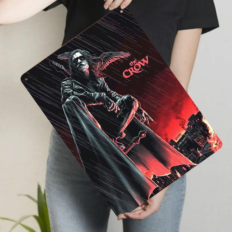 

The Crow Movie Poster Art Metal Wall Decor for Home Bar Horror Film Fans Gift 20x30cm（7.8x11.8inch）