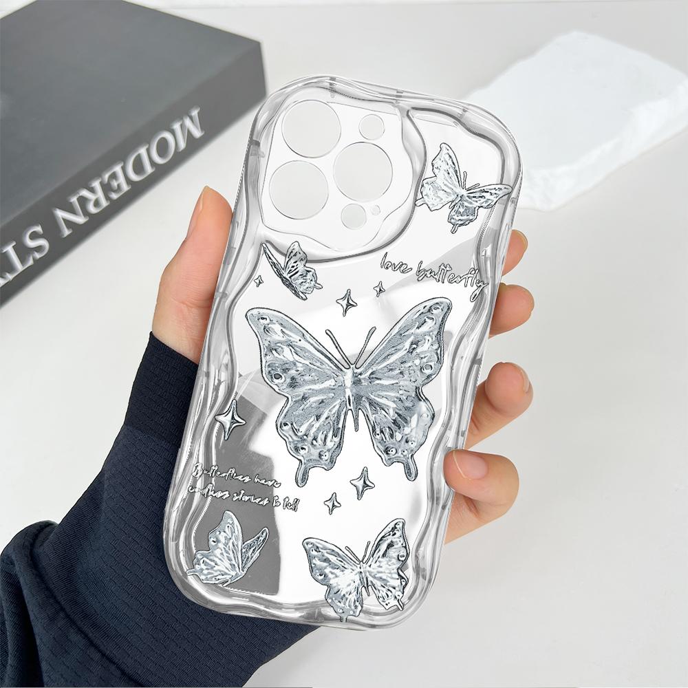 Mīksts karikatūras raksts, krēmkrāsas tekstūras korpuss ar viļņotu malu, mīksts silikona vāciņš tālruņa korpusam Samsung