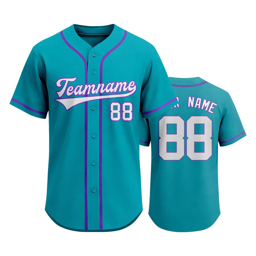Customizable Baseball Jersey Men Women Button Front Athletic Shirt Team Name Number Printed Sportswear