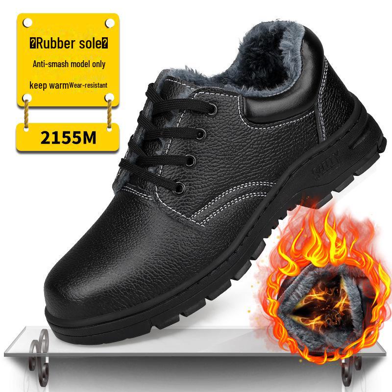Pánské kotníkové nepromokavé zimní bezpečnostní boty - Odolné proti nárazu, Odolné proti propíchnutí, Podšívka ze sametu a bavlny