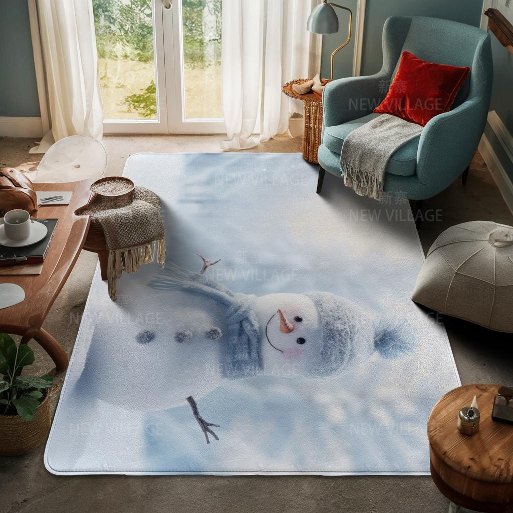 House Entrance Carpet Home Door Mat Living Room Bath Foot Bathroom Non-slip Water Absorption Rugs Bath Merry Christmas Winter