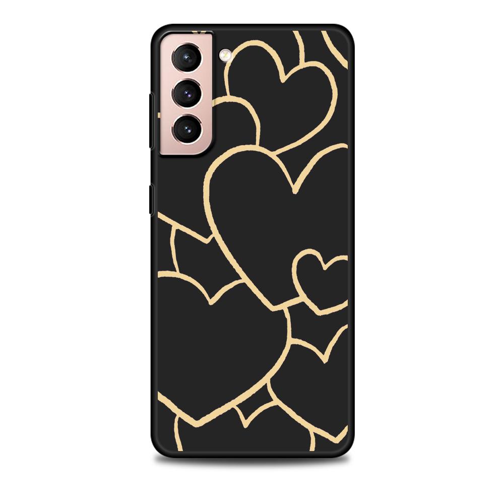 

Love Heath Case for Samsung Galaxy S22 Ultra Phone Cover S21 S20 FE S10 5G S9 S8 Plus S10e S7 Edge Black Soft Silicon Cute Shell Samsung S7 Edge