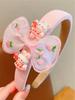 1 fascia per capelli da donna rosa primaverile con faccia di coniglio dei cartoni animati, per lavare il viso, con pompetta, carina, piccola, fresca, con personalità