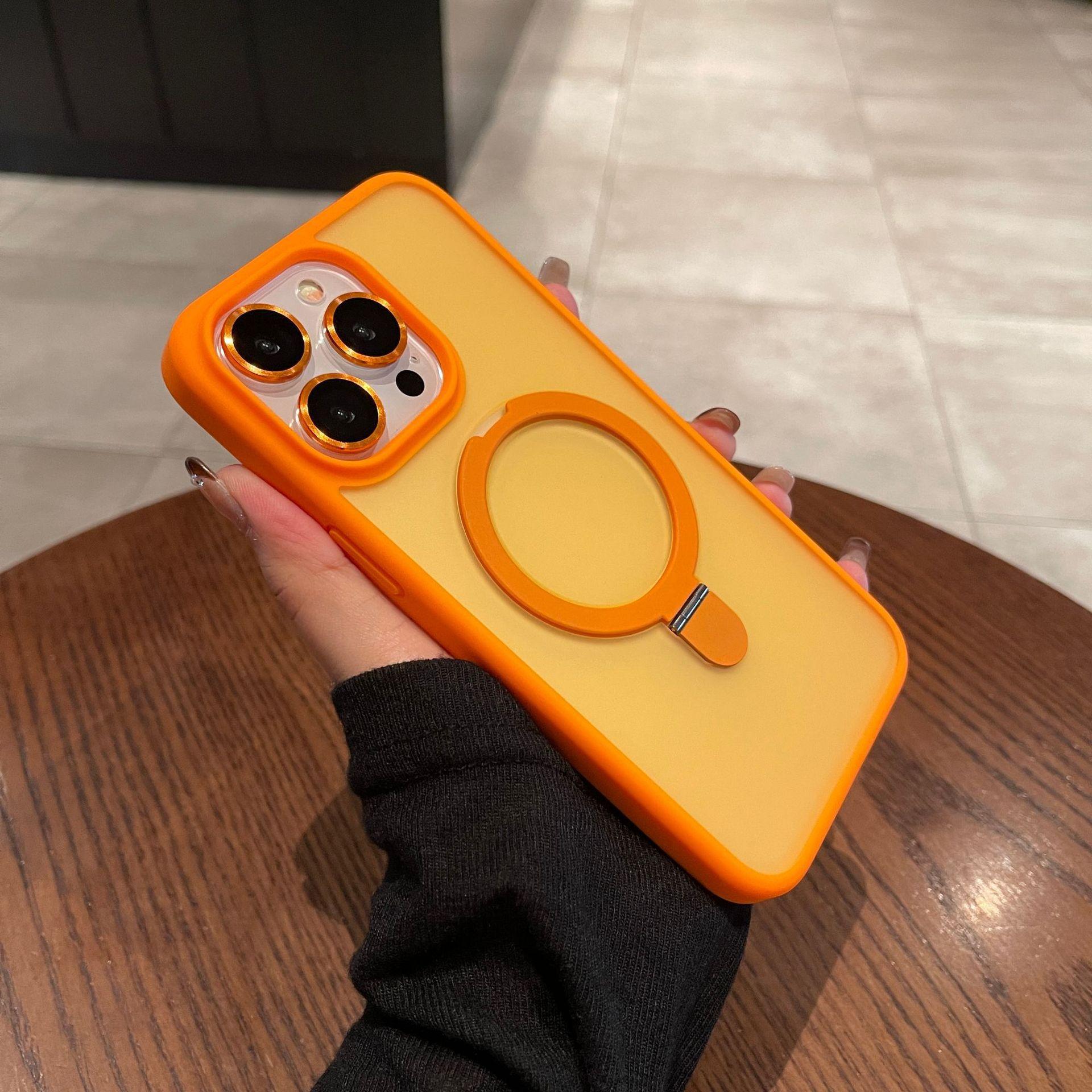 

Applicable To IPhone 17 Magnetic Fulcrum Stand Mobile Phone Case Apple 16 Matte Skin Feeling with Lens Film iPhone 17