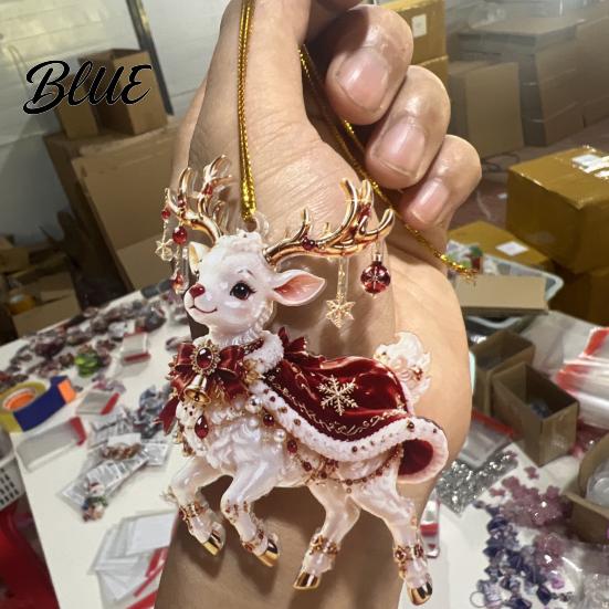 Hanging Decoration Elf Decorative Ornaments Clear Acrylic Tree Ornament Deer Christmas Pendant with for Door