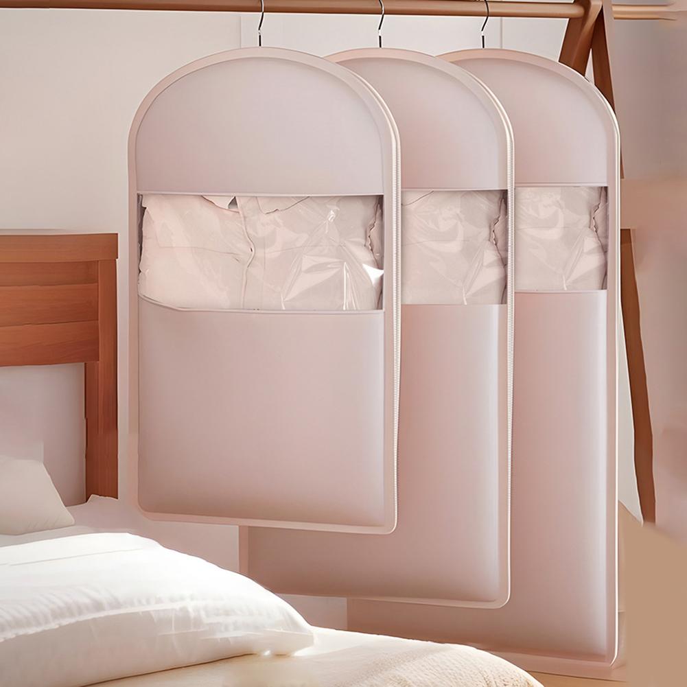 Hanging Garment Bag With Self Compression Zipper Dust Cover Clothes Bags Space Saving Transparent Dust Cover For Closet Storage