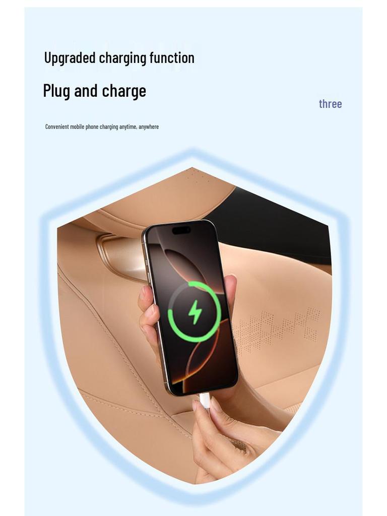 Rhombus Charging Car Armrest with Nappa Leather, Dual Cup Holder, Storage & Tissue Box.