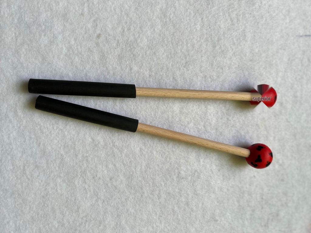 Ethereal Drumsticks Set: Anti-slip Wooden Handle with Rubber Hammer Head - 2 Pieces
