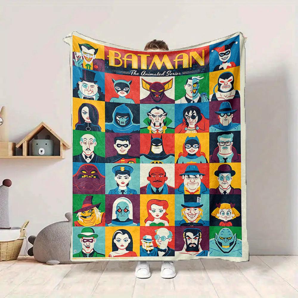 1pc Batman Animated Characters Flannel Throw Blanket Lightweight Soft Warm All Season Blanket for Sofa, Bed, Travel,L1028104