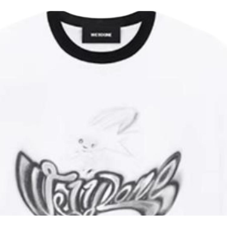 We11done Ss23 Logo Monster Letter Print Short Sleeve T-Shirt Unisex Tops WD-TT1-23-736-U-BK
