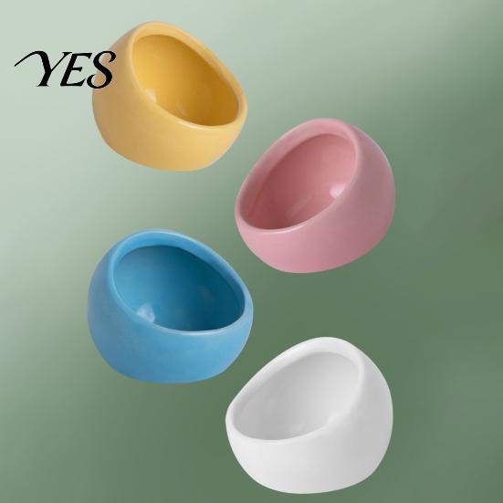 Durable Hamster Dish Ceramic Food Bowl, Small Animals Feeding Drinking Non-tip Pet Bowl for Dwarf Gerbil Rat Mice Guinea Pig Golden