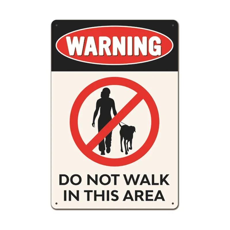Retro Metal Tin Sign  Warning Dog  Vintage Wall Decor for Home Garden Cafe  Perfect for IndoorOutdoor Use  Rustic Poster Prin