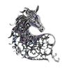 1/4Pcs Retro Style Brooch Sparkling Rhinestones Inlaid Horse Head Design Pin Clothes Hats Bags Badge Horse Year Zodiac Accessories