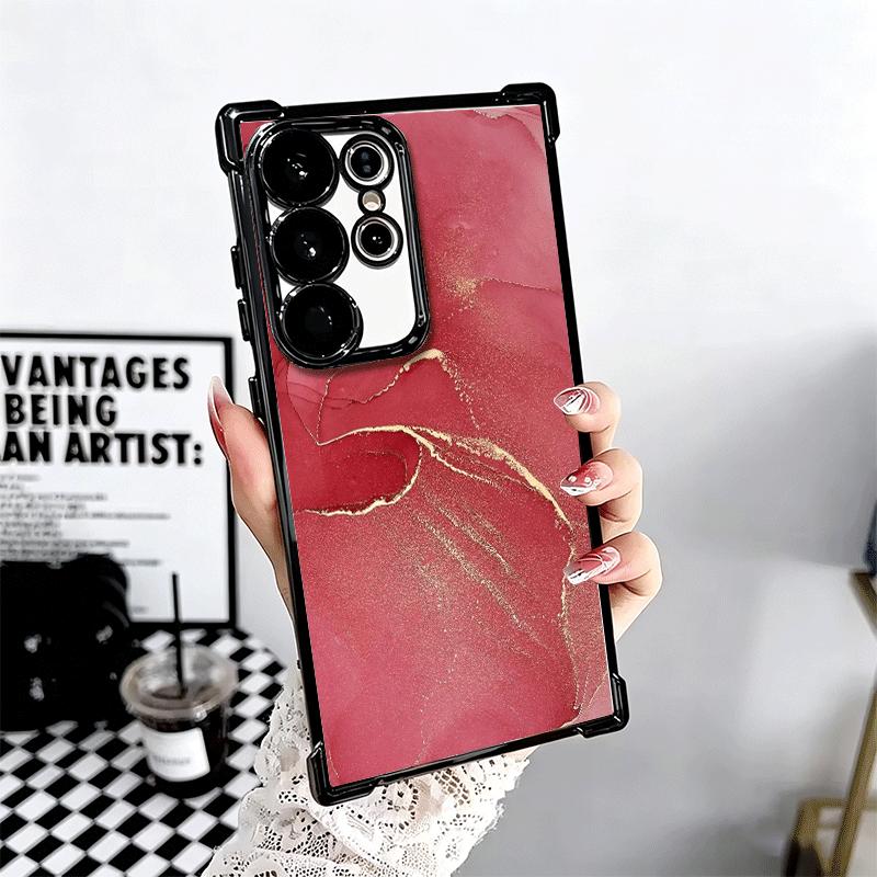 Gold Granite Marble Pattern Plating Phone Case For Samsung Galaxy S24 S25 FE S26 Edge S23 Ultra S22 S21 Plus S20 Anti-Fall Airab