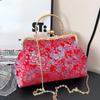 Vintage Women Wedding Clutch Flowers Lock Shell Clip Fringe Chain Shoulder Bags Purple Blue Crossbody Bags Handbags And Purses